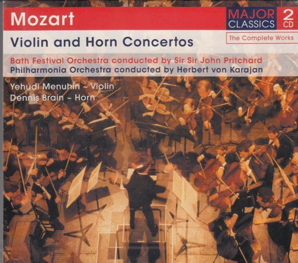 [2CD/Major Classics]モーツァルト:ホルン協奏曲第1-4番他/D.ブレイン(hr)&H.v.カラヤン&フィルハーモニア管弦楽団_画像1