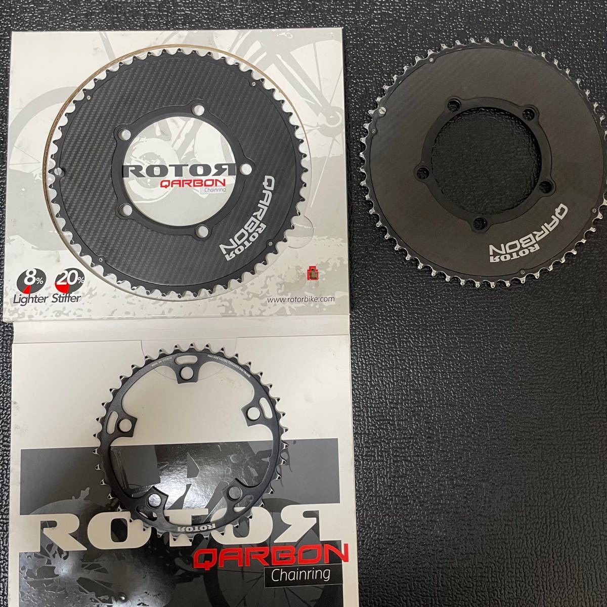 ROTOR NOQ rings Carbon 52T おまけ53T 38Tチェーンリング PCD110 真円