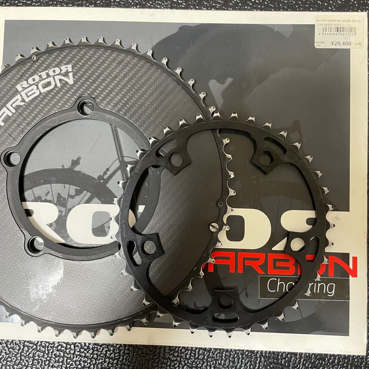 ROTOR NOQ rings Carbon 52T おまけ53T 38Tチェーンリング PCD110 真円