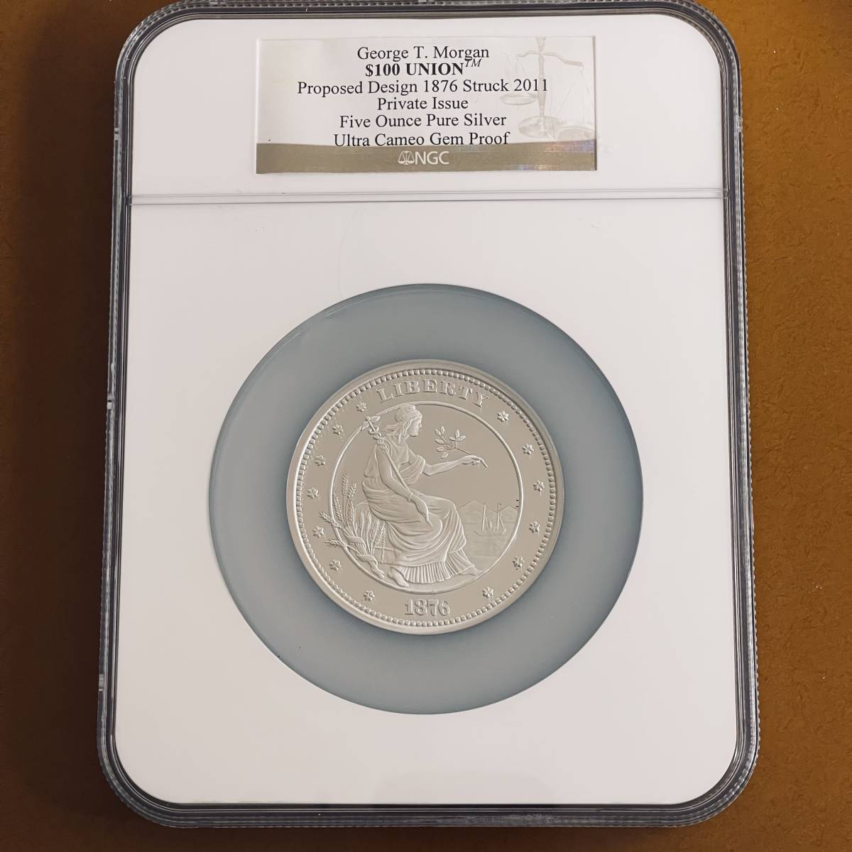 5オンスの重量感!】 2011年 ジョージ T モルガン 100ドル 銀貨 モダン