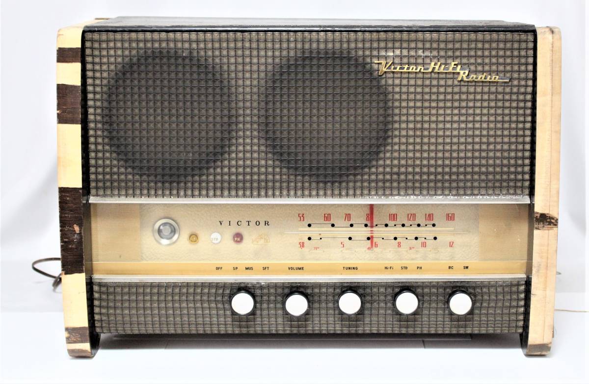 ヤフオク! - ☆動作品 真空管ラジオ 5球スーパー ビクター Victo...