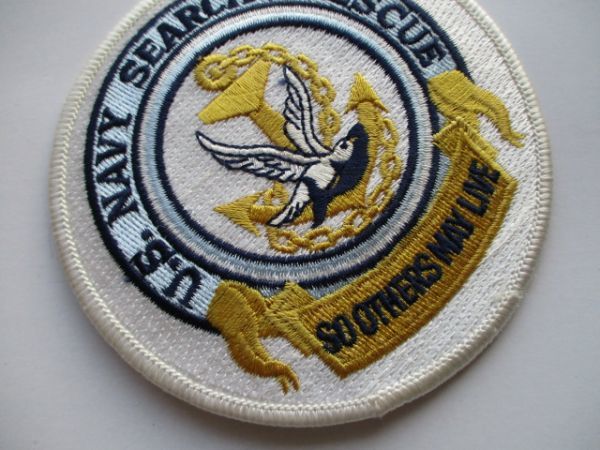 【送料無料】アメリカ海軍U.S.NAVY SEARCH & RESCUEパッチ刺繍ワッペン/90spatchesネイビーNAVY米海軍HELICOPTER USN米軍MILITARY M11_画像2