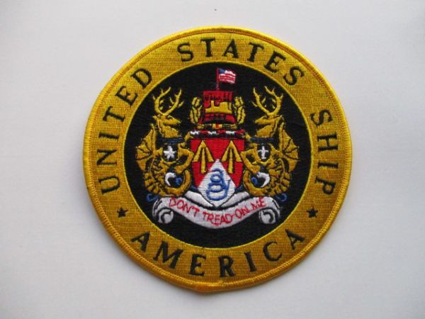 【送料無料】アメリカ海軍UNITED STATES SHIP AMERICA航空母艦CV-66パッチ ワッペン/大patches USSネイビーNAVY米海軍USN米軍US M10の画像1