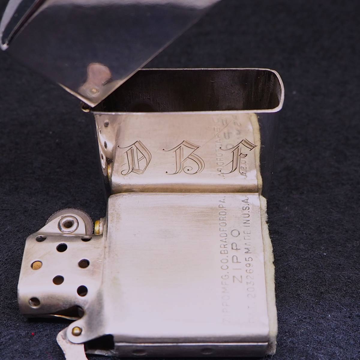 コレクターズアイテムレアモデル！ 戦後初 STERLING最初期 1946年 Zippo STERLING 5バレル PAT.2032695 キャンボトム_画像8