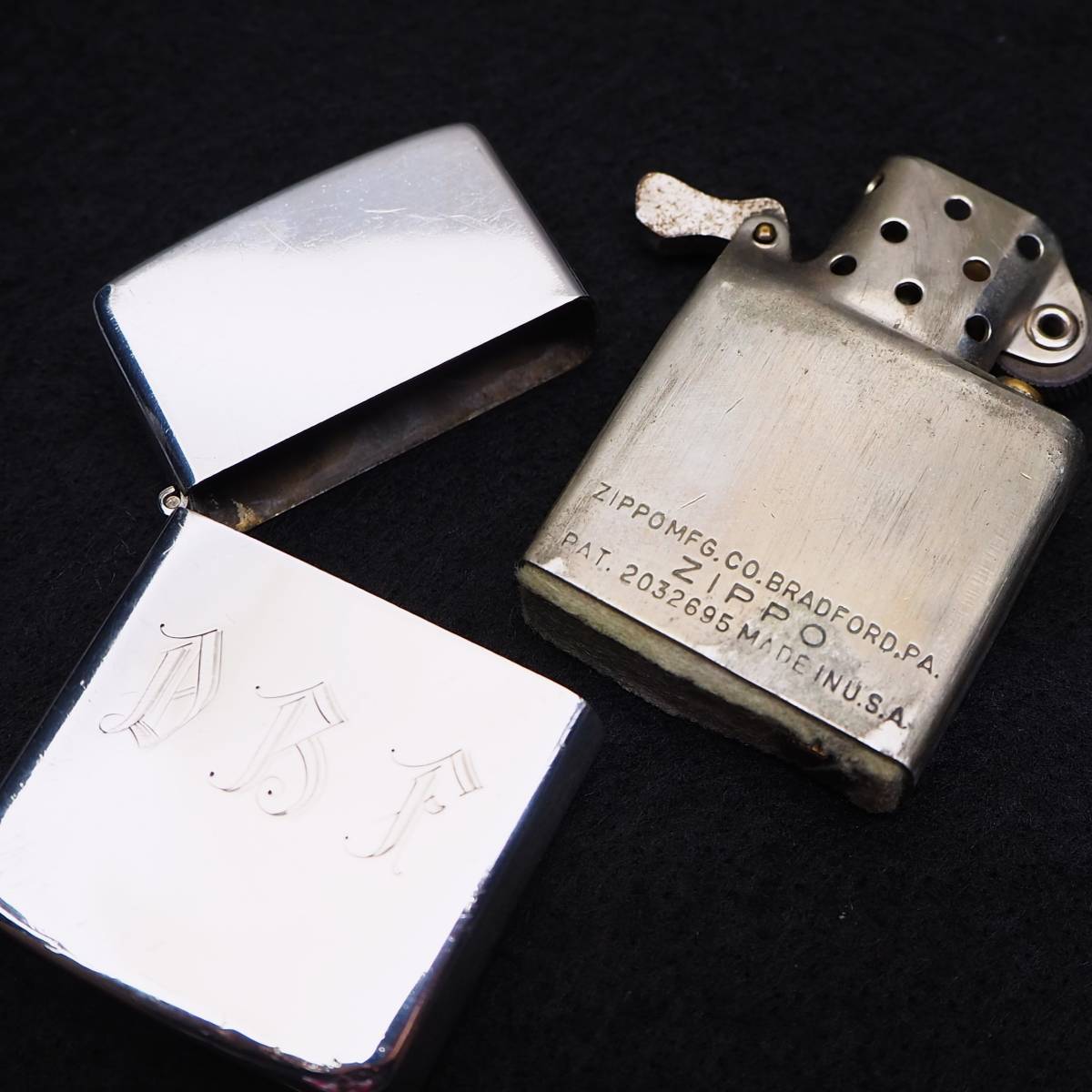 コレクターズアイテムレアモデル！ 戦後初 STERLING最初期 1946年 Zippo STERLING 5バレル PAT.2032695 キャンボトム_画像6