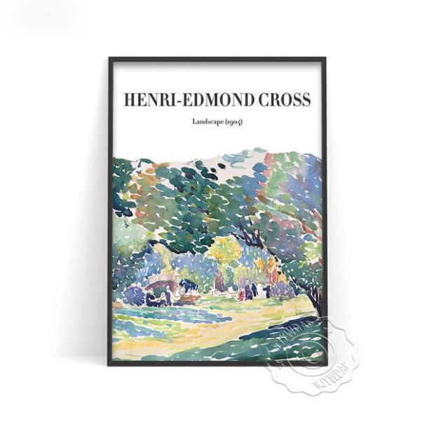  C2122 アンリ＝エドモン・クロス Henri-Edmond Cross フランス キャンバスアートポスター 50×70cm インテリア アート 海外製 枠なし L_画像1