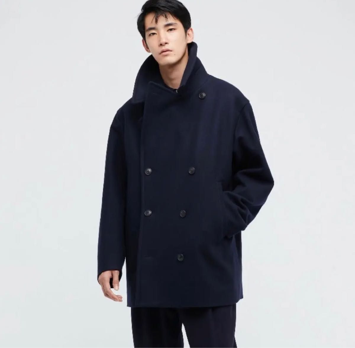新品 ユニクロ プラスj ウールブレンドオーバーサイズピーコート M
