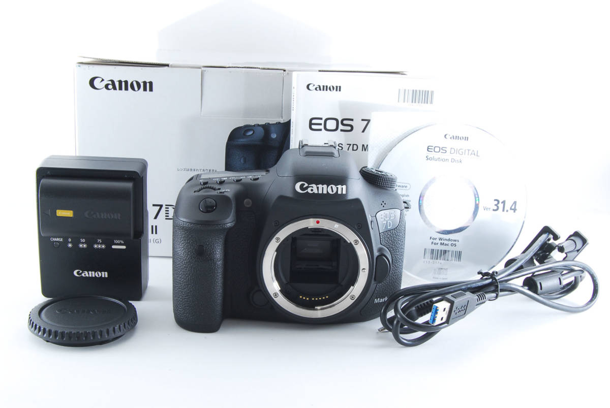 超超美品 キヤノン Canon EOS 7D Mark II ボディ ショット数4 756枚 CFカード16GB 元箱 ワンオーナー #14188T