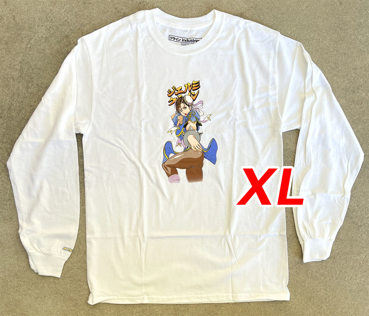 【新品・送料無料】 XL Chun li 2 LONG SLEEVE t-shirt 白 春麗 Hook-Ups ジェルミクラインindustries ロンTee長袖Tシャツ