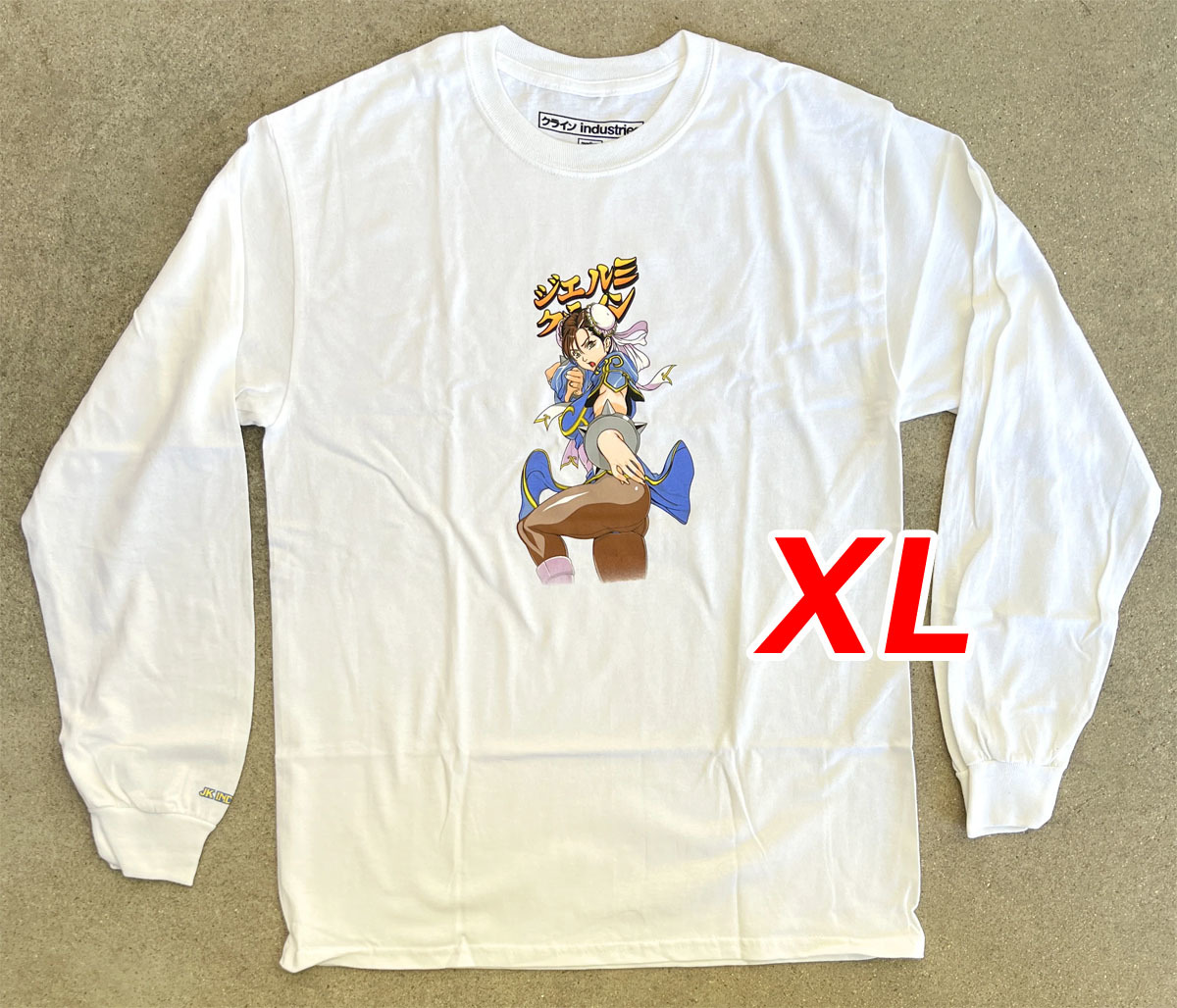 【新品・送料無料】 XL Chun li 2 LONG SLEEVE t-shirt 白 春麗 Hook-Ups ジェルミクラインindustries ロンTee長袖Tシャツの画像1