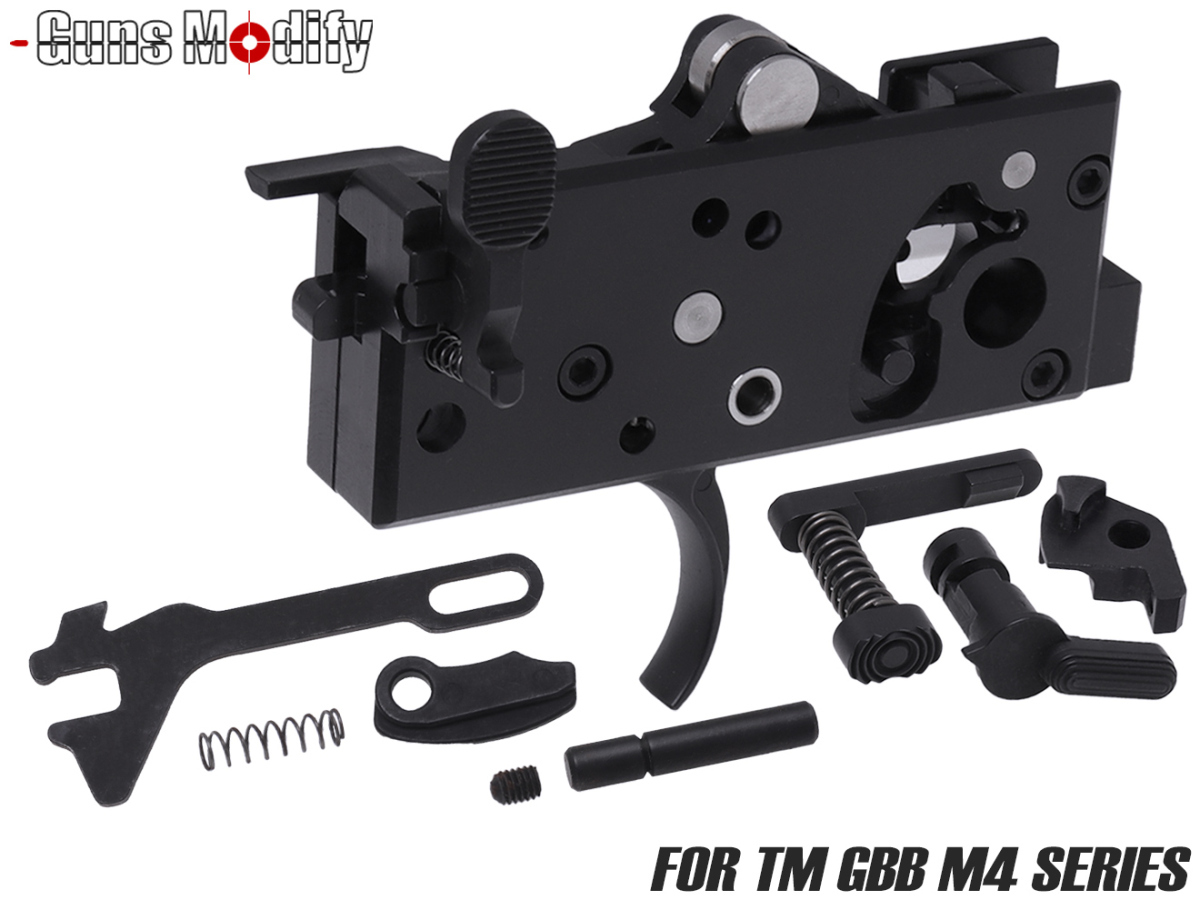 GM0509　Guns Modify スチールCNCトリガーボックス + MIM スチール ファイアリングパーツセット A for TM GBB M4