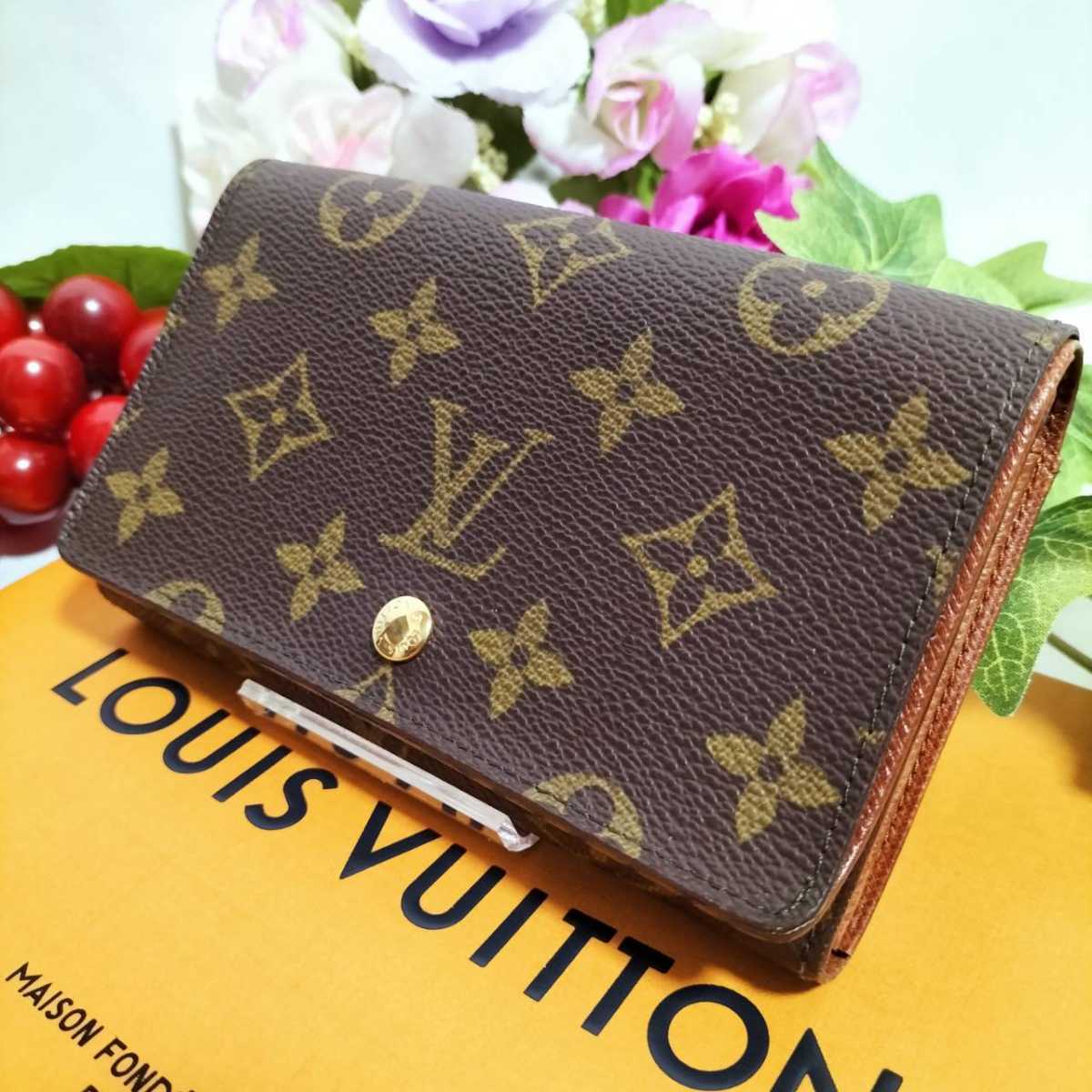 ➀ルイヴィトン LOUIS VUITTON 財布 折り財布 モノグラム