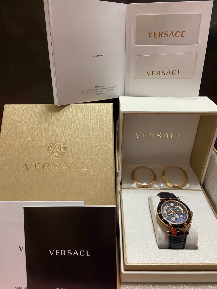 VERSACE ヴェルサーチ メンズ腕時計 Vレース クロノグラフ 替えベゼル