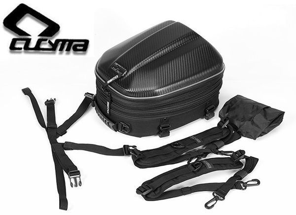 *CUCYMA for motorcycle hard shell seat bag water-repellent all-purpose removal and re-installation carrying possibility PU made carbon style stock equipped camp touring expansion function attaching 