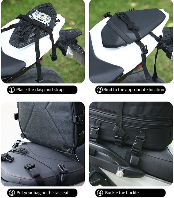 *CUCYMA for motorcycle hard shell seat bag water-repellent all-purpose removal and re-installation carrying possibility PU made carbon style stock equipped camp touring expansion function attaching 