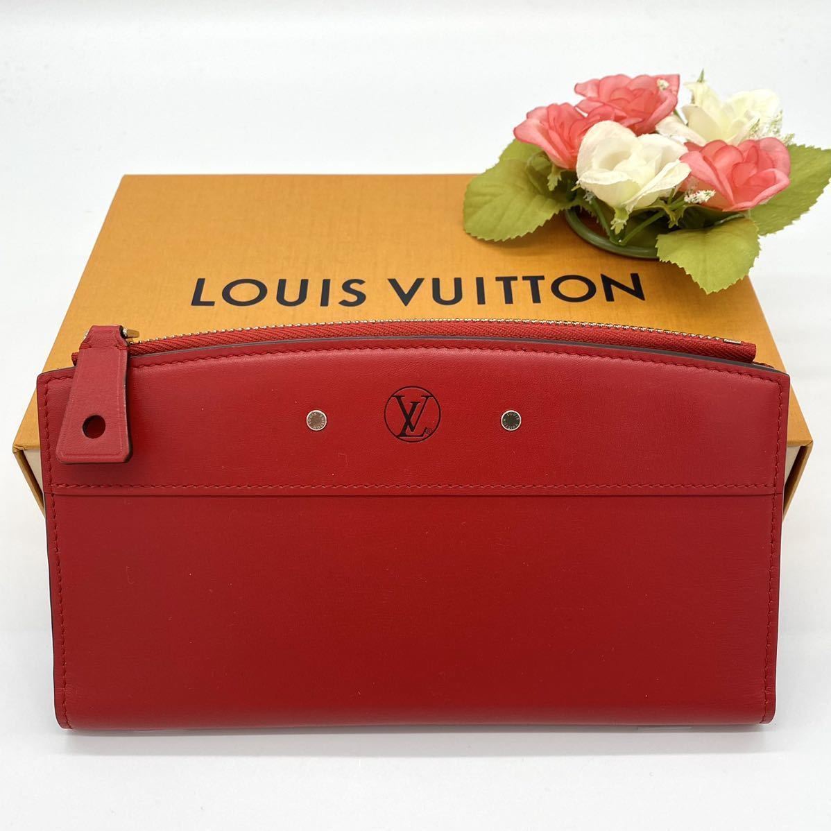 【極美品!!】限定 LOUIS VUITTON ルイヴィトン スティーマー 長財布 レッド×ブラック モノグラム ブランド 鑑定済み 夏 海 キャンプ■_画像1