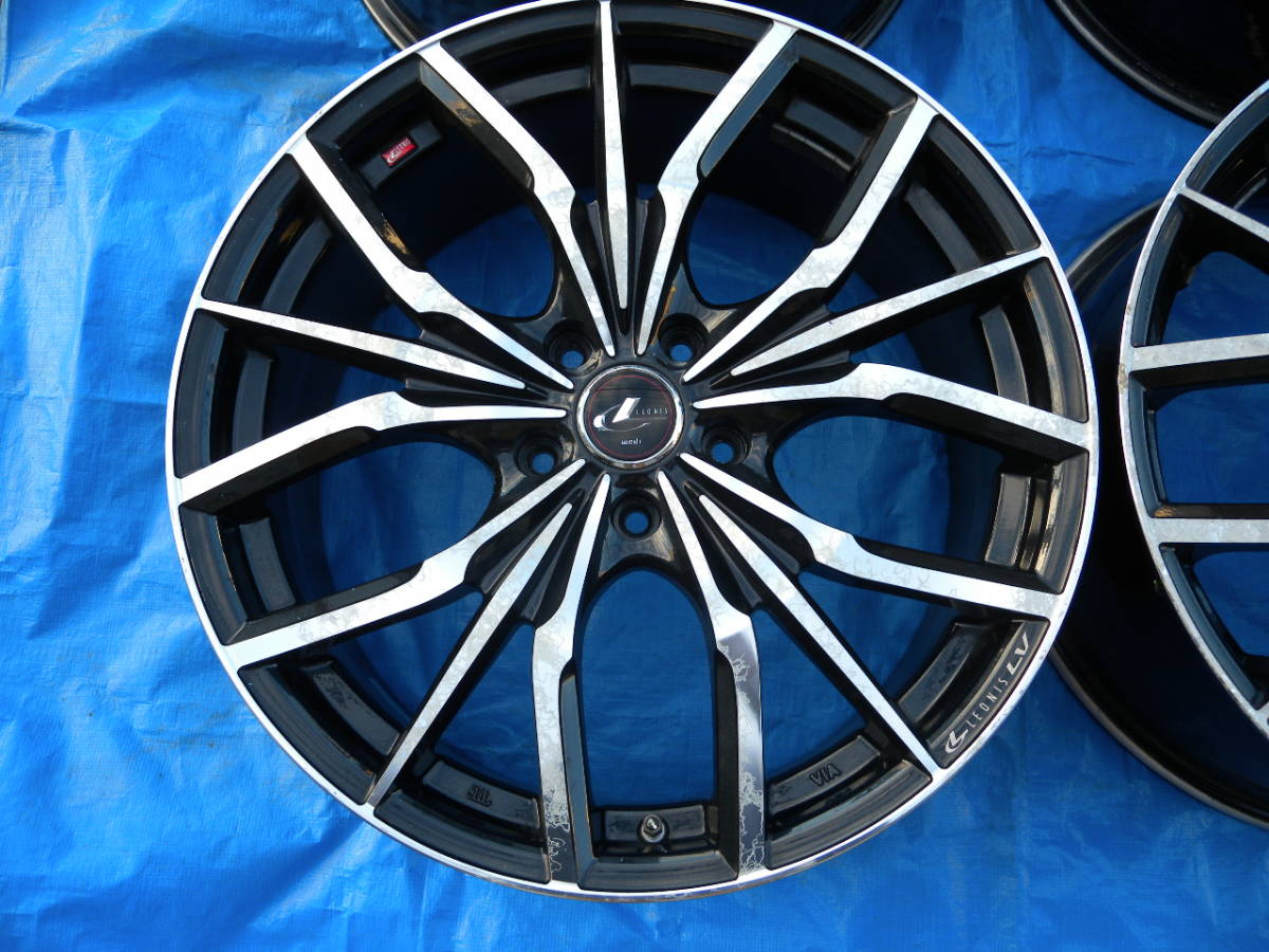 weds Leonis LV ウェッズ レオニスLV 19×7.5j PCD114.3 5H オフセット53 4本 中古 要補修 アルファード ヴェルファイア ハリアー等に
