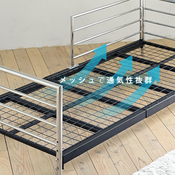 tei bed sofa bed frame low Short semi single pipe bed frame compact black silver M5-MGKJKP00208BKSV