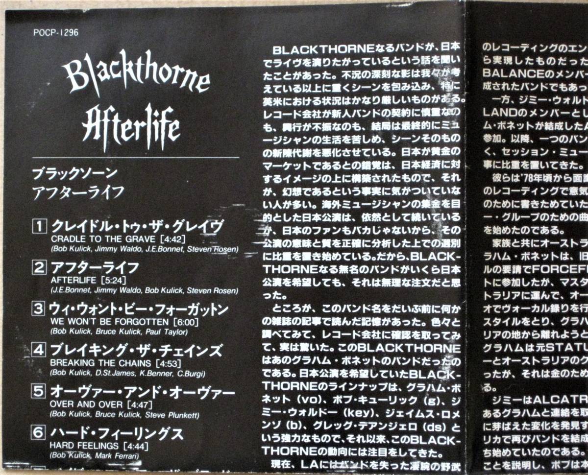 Blackthorne /ブラック・ソーン＜＜Afterlife/アフターライフ＞＞　帯付き　国内盤　　　グラハム・ボネット　 　_画像7
