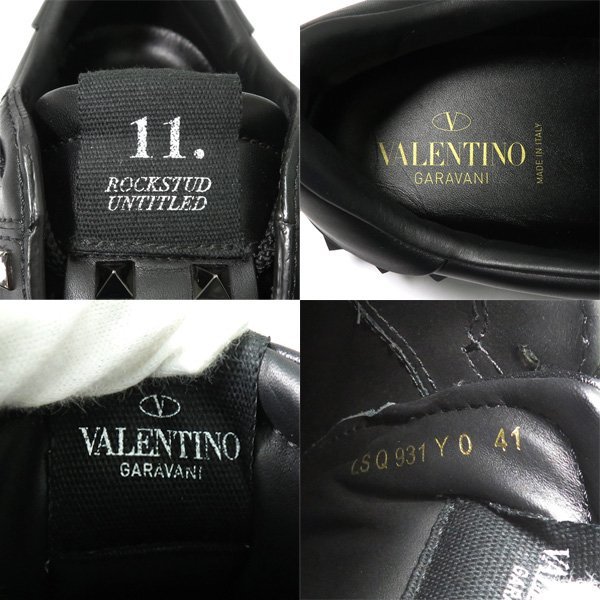 新古品 VALENTINO ヴァレンティノ 2022SS ロック スタッズ アンタイトルド 11 カーフ レザー レースアップ スニーカー 箱付き 41 45194_画像6