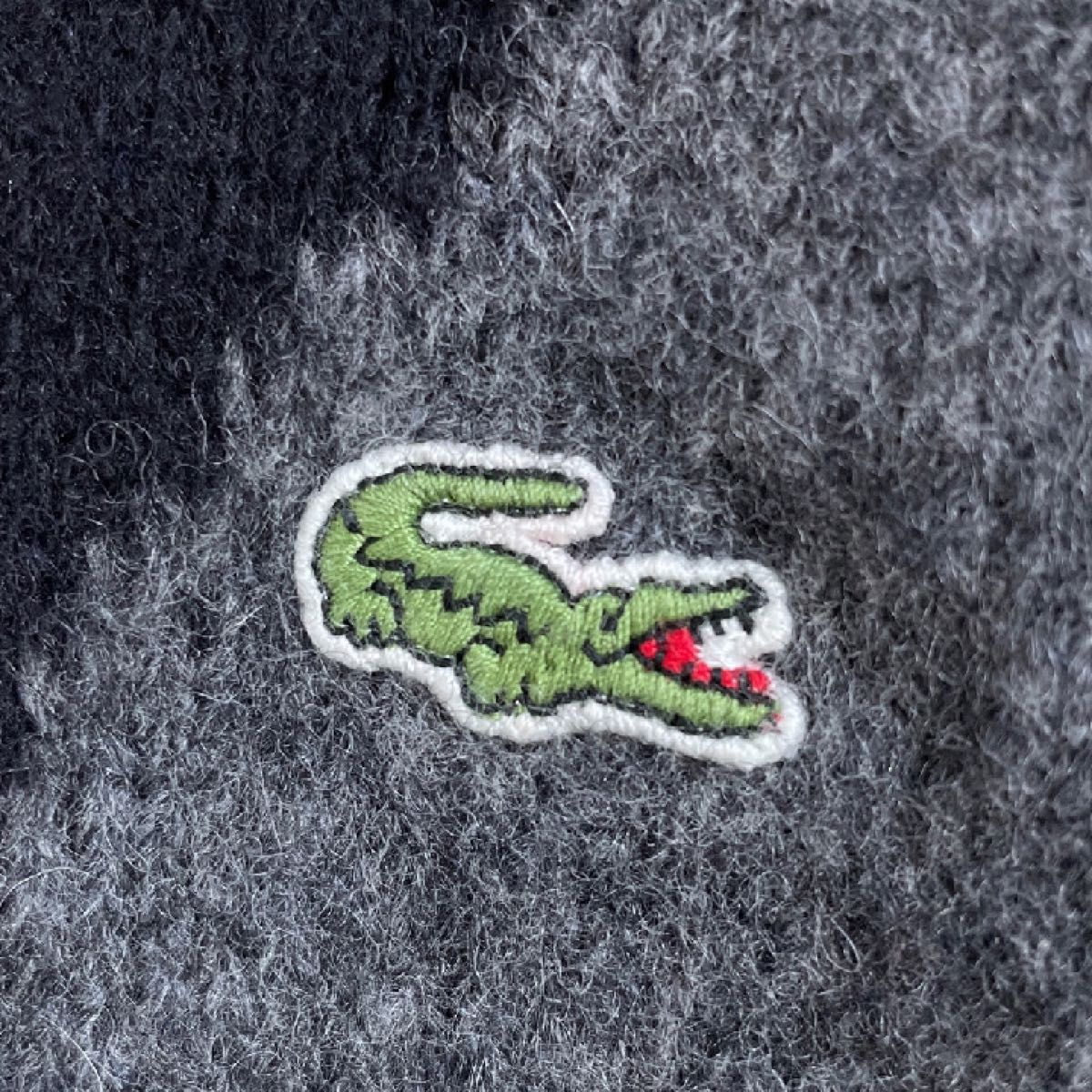 古着 LACOSTE ラコステ ウールセーター アーガイル柄 モノトーン L