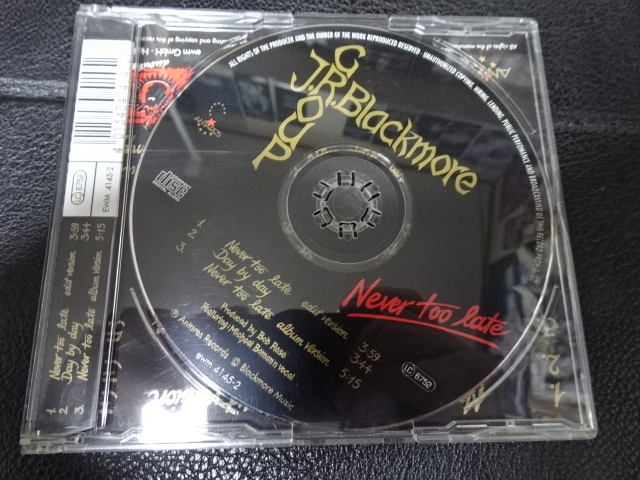 J.R. BLACKMORE GROUP「NEVER TOO LATE」輸入盤シングルewm 4145-2 リッチー・ブラックモア_画像2