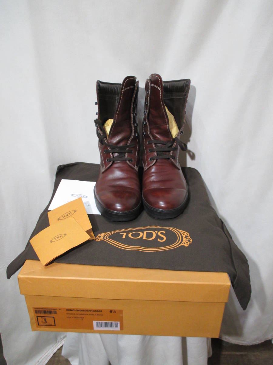 TOD'S WINTER GOMMINO ANKLE BOOT トッズ ウインターゴンミーニ（ノ）レースアップ ブーツ 正規品 イタリア製 6 1/2