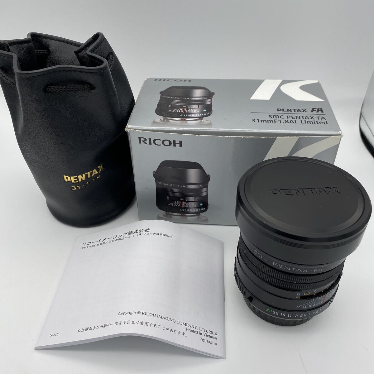 良品 SMC PENTAX-FA ペンタックス 31mm F1.8 AL Limited ブラック 一眼