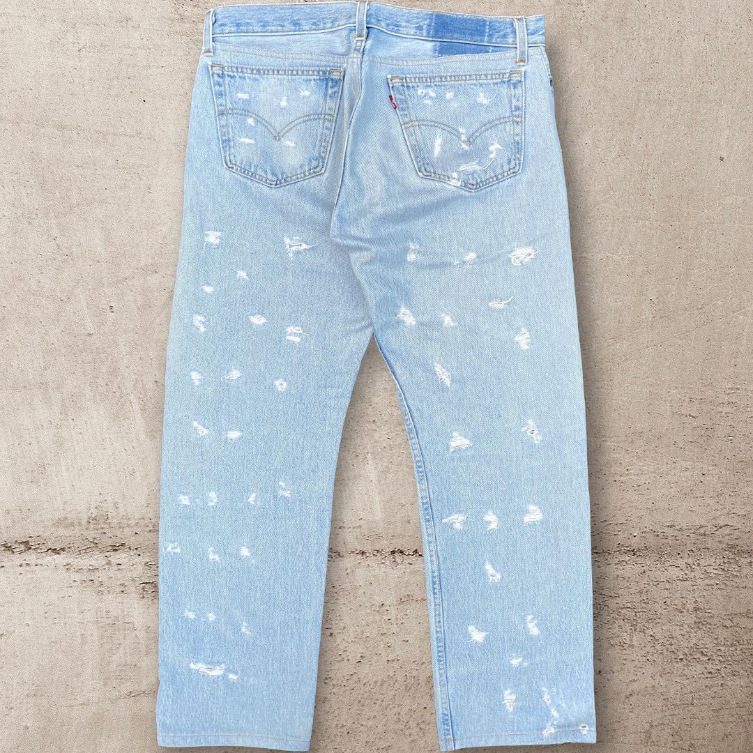 【再入荷】 【ボロ】 00s W34 古着 ダメージデニム デニムパンツ