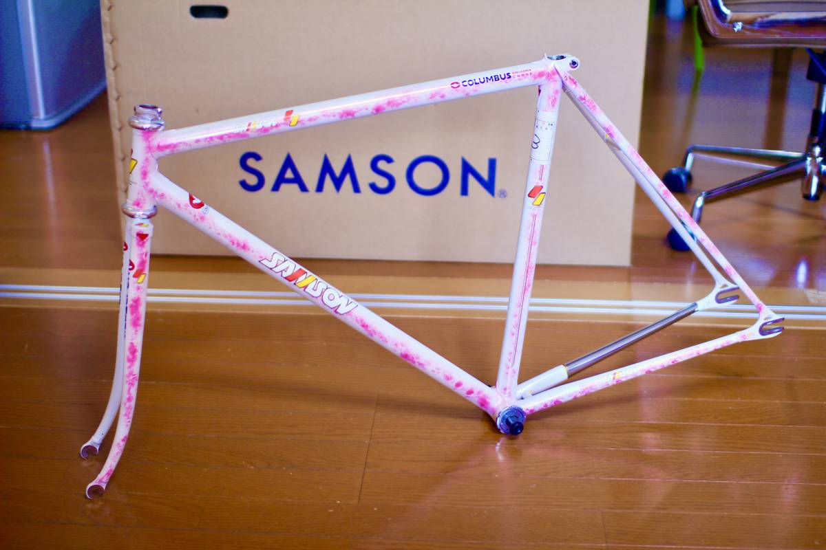 COLUMBUS cologne bus SAMSON Sam sonNJS Sakura marble color bicycle race frame gold . Logo 510mm groundwork plating piste cherubim 3rensho