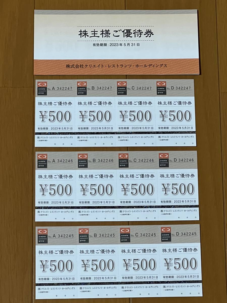 今年人気のブランド品や クリエイトレストランツ 株主優待 48000円分