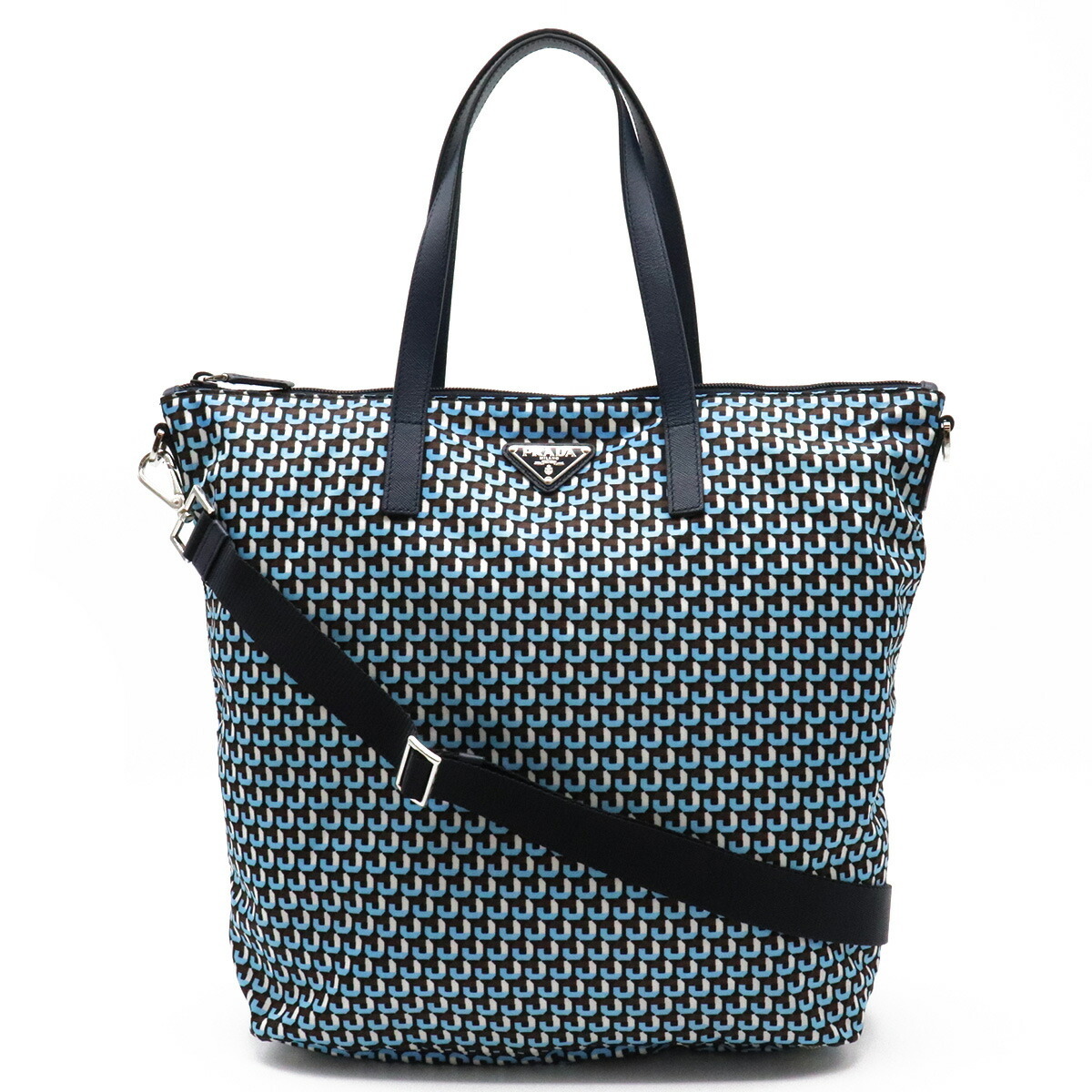 PRADA プラダ TESSUTO STAMPAT 総柄 トートバッグ 2WAY ショルダー