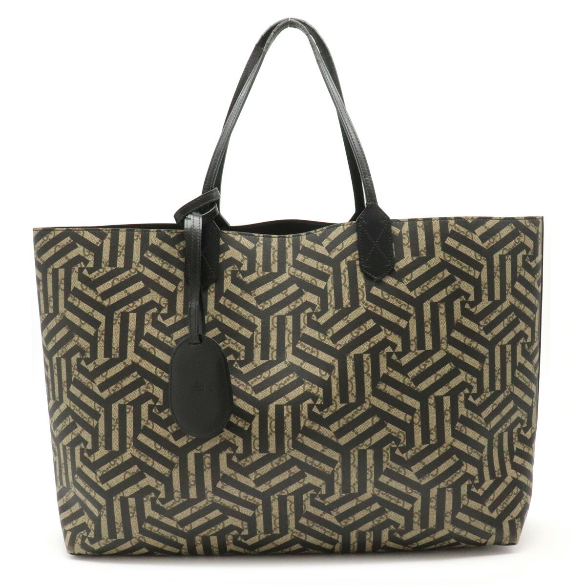 激安大特価!】 GUCCI グッチ ベージュ レザー PVC リバーシブル