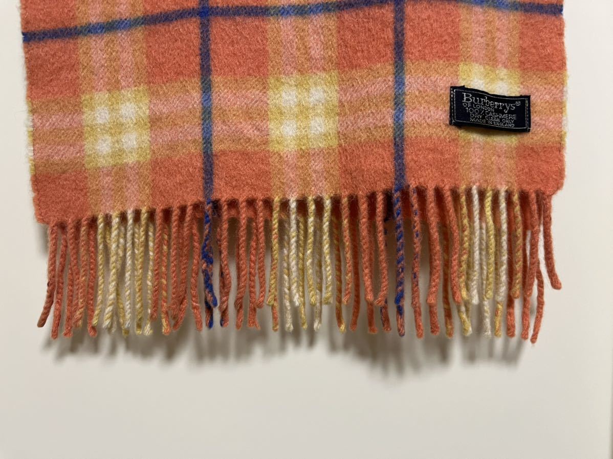 BURBERRY バーバリー マフラー カシミア100% オレンジ系 送料無料