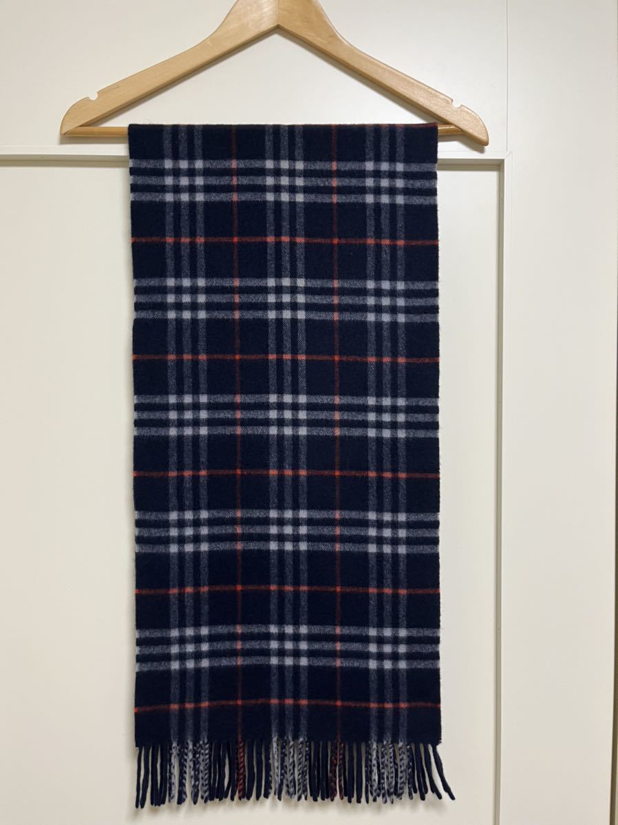 美品】BURBERRYカシミア100%マフラーノバチェックアースカラー 【お