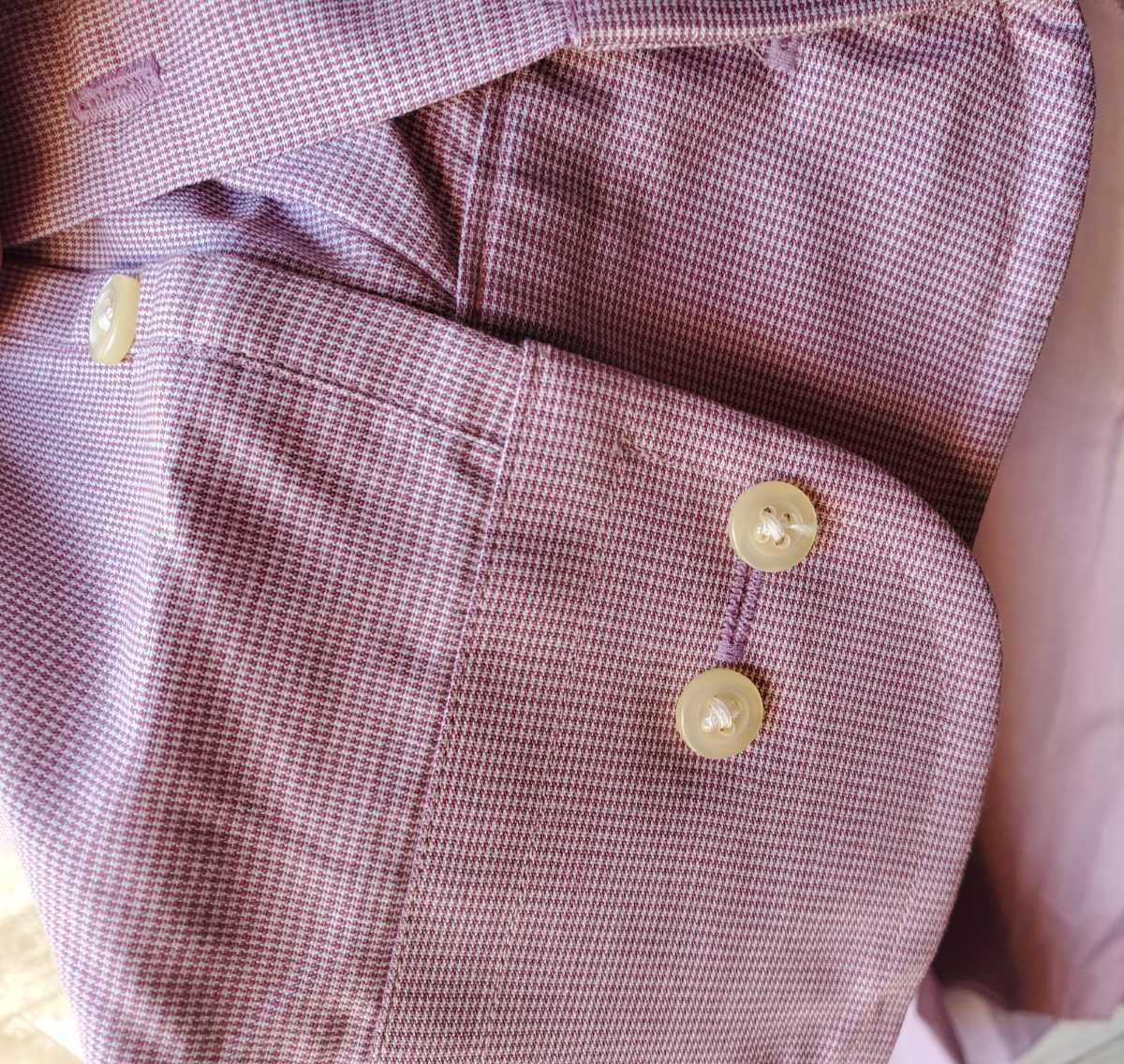 長袖ボタンシャツ R・KIKUCHI　ワークシャツ ビジネスシャツ　紫系　Lサイズ　メンズ　_画像6