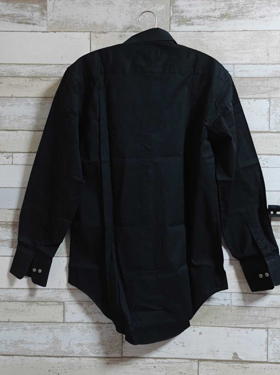 長袖ボタンシャツ　IMGN ワークシャツ ビジネスシャツ　真っ黒　S-82 大きめLサイズ　メンズ　_画像2