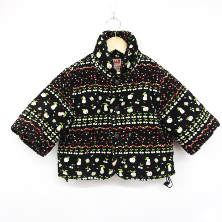  M pi-es corduroy jacket ..& Cherry pattern autumn winter for girl 120 size black Kids child clothes MPS