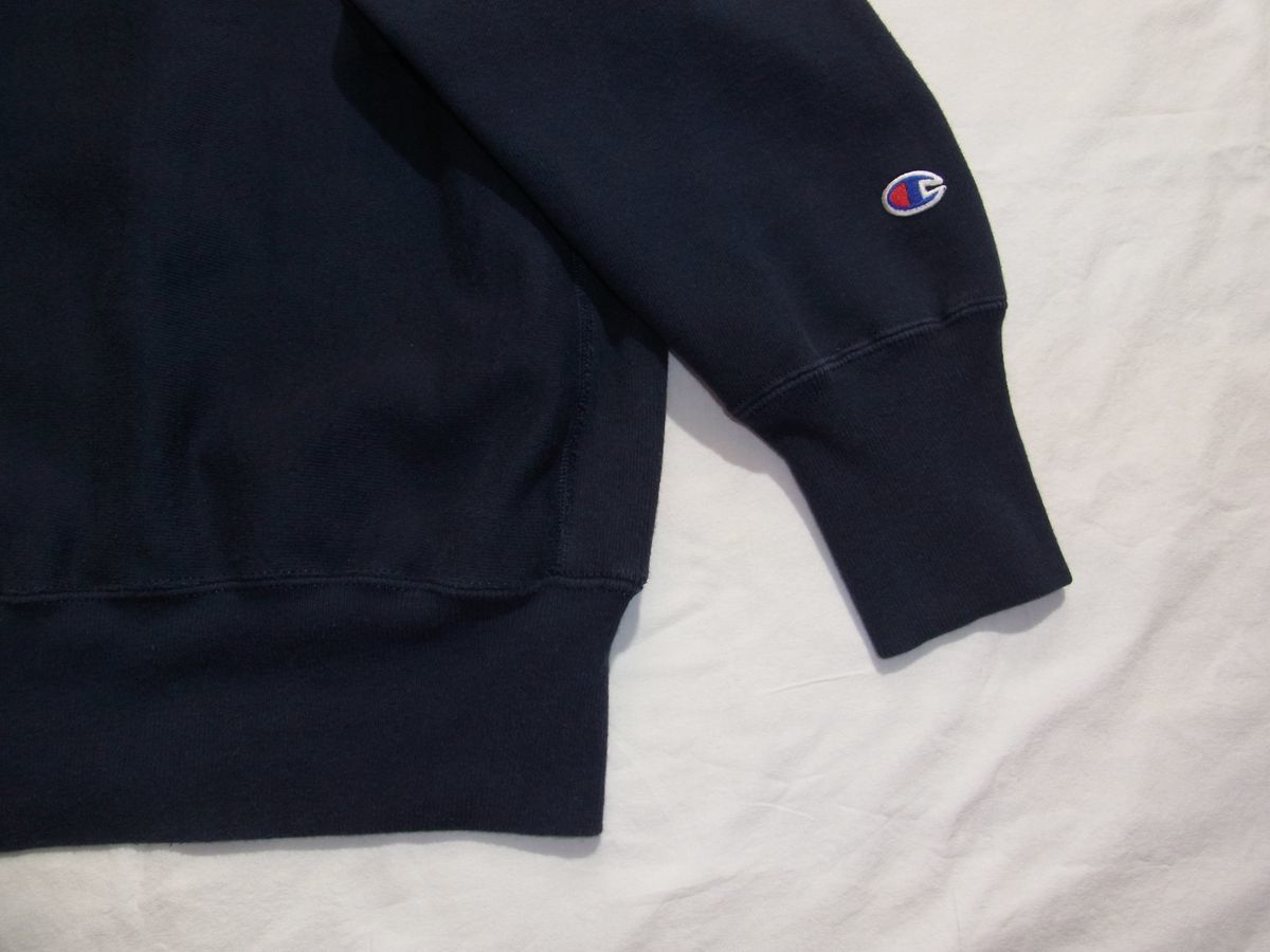 ☆ 90s メキシコ製 ビンテージ Champion チャンピオン リバースウィーブ 目無し 無地 スウェット sizeS ネイビー ☆USA古着 80s オールド_画像6