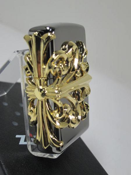2013年製 Zippo ゴールドクロス・メタルCross（3面）金黒 #150M-3CRG新品
