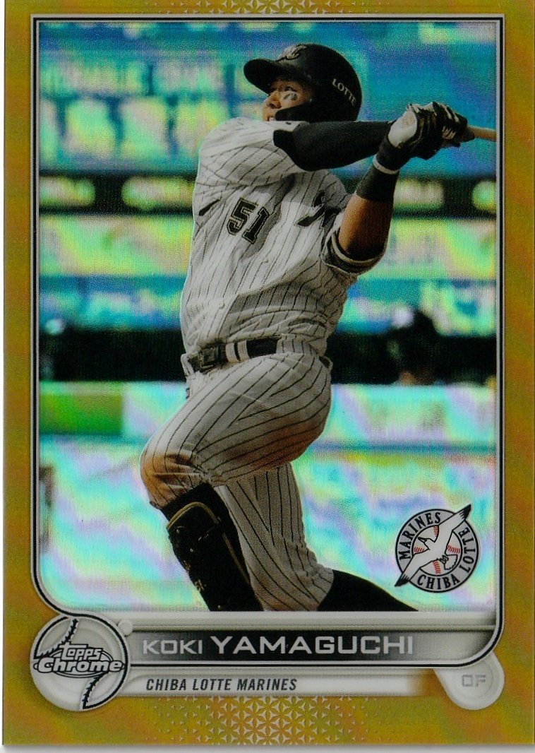 TOPPS 2022 NPB CHROME【山口航輝 ロッテ】48/50 Gold Refractor トップス クローム 日本プロ野球認定ベースボールカード_画像1