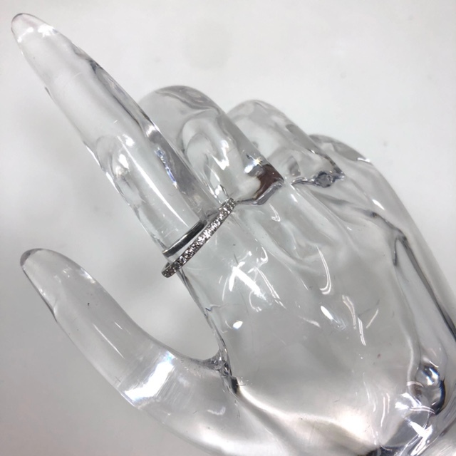 ジュエリー リング pt999 ハーフパヴェ メレダイヤD0.205ct 鑑別書