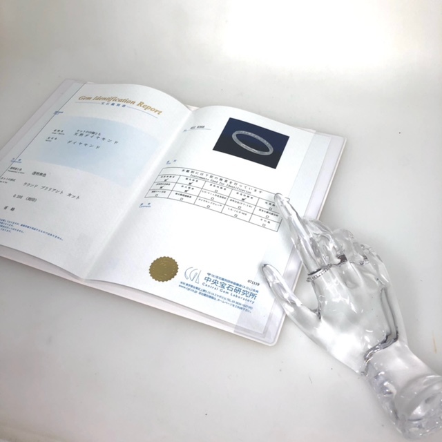 ジュエリー リング pt999 ハーフパヴェ メレダイヤD0.205ct 鑑別書-