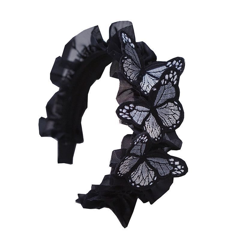  Katyusha black frill race butterfly solid equipment ornament ( gray )