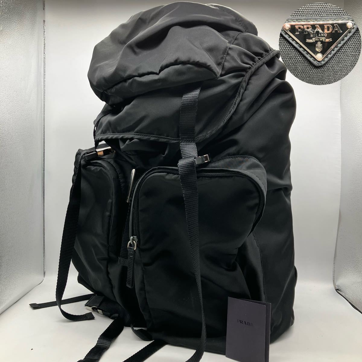 1円 【定価18万】 PRADA プラダ バックパック リュック V136 三角ロゴ