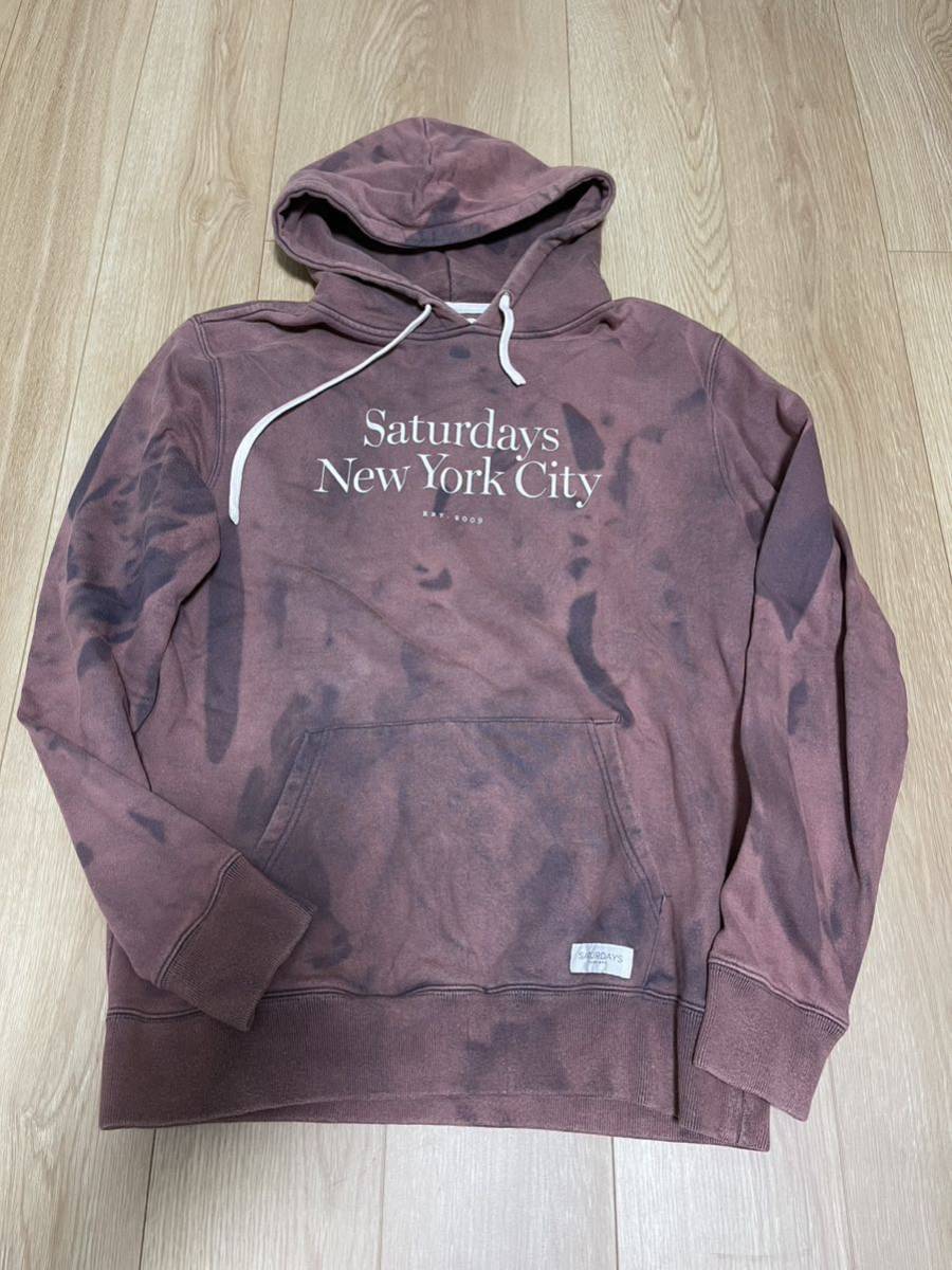 Saturdays snrf nyc タイダイ スウェット パーカー HOODIE L サタデーズ_画像1