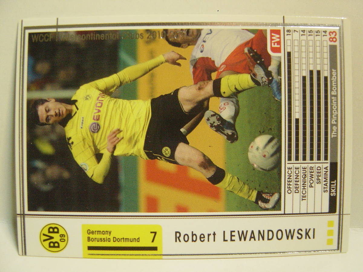 ■ WCCF 2010-2011 白 レバンドフスキ　Robert Lewandowski 1988 Poland No.7 Borussia Dortmund Germany 10-11 #143 Panini　B_画像2