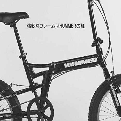 ★送料無料 HUMMER(ハマー) FDB206FAT-BIKE ブラック 20インチ 極太3.0タイヤ 折りたたみ式 迫力ある自転車_画像2