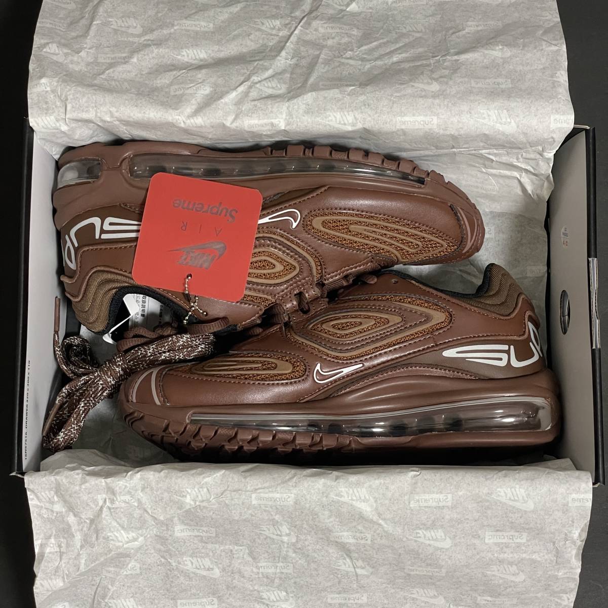 超安い NIKE Supreme 24cm US6 AIR DR1033-200 ブラウン 98 マックス