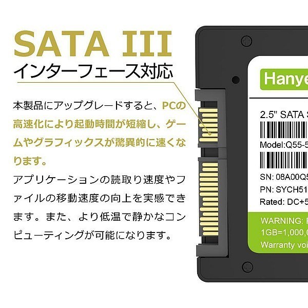 【SSD 1TB 2個セット】Hanye Q55-1TSY04